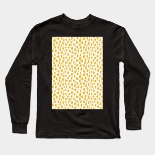 White and Yellow Spot Dalmatian Pattern Long Sleeve T-Shirt